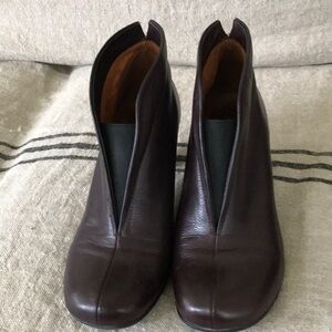 Gentle Souls by Kenneth Cole Eggplant Leather Booties-Comfort Footbed